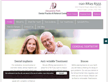 Tablet Screenshot of alexandraparkdentist.co.uk